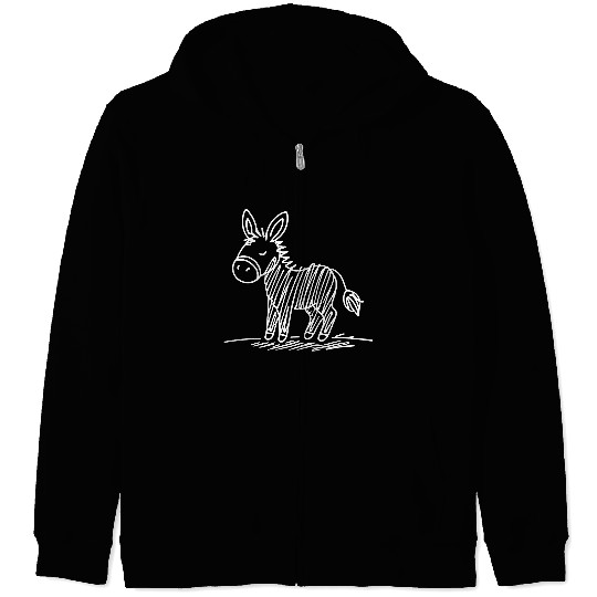 Minimalistic Vector Donkey Vegan Art path1 Zip Hoodies