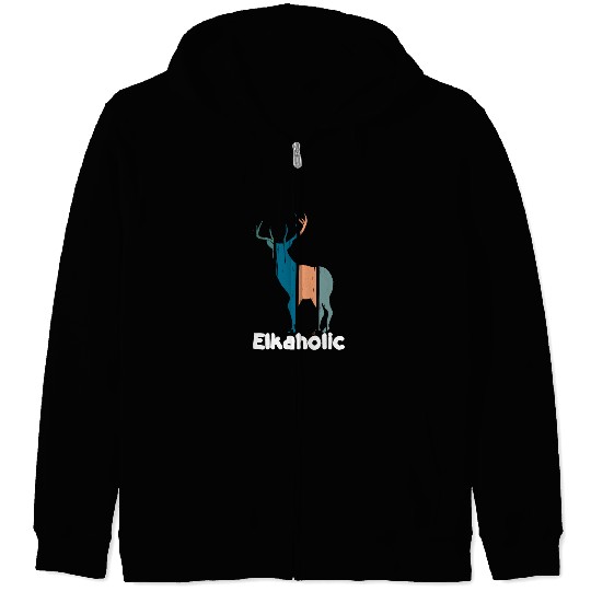 Elk Hunting Elkaholic Hunters Zip Hoodies