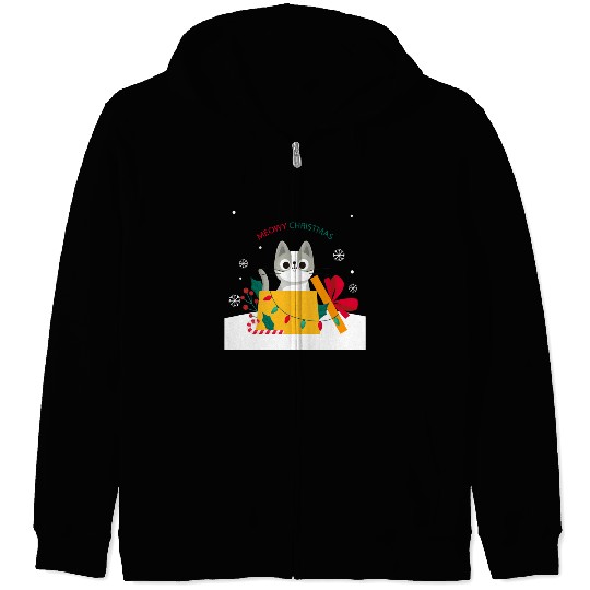 Meowy Christmas Surprise! Zip Hoodies