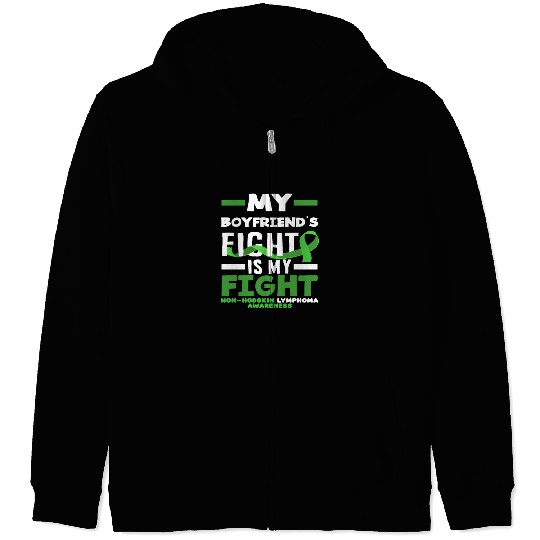 Non-Hodgkin Lymphoma Awareness My Boyfriend Fight Zip Hoodies