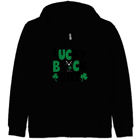Black Cat Lover Designs Zip Hoodies