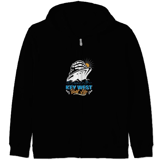 KEY-WEST BOAT LIFE Sailing Florida Keys West Keys Zip Hoodies