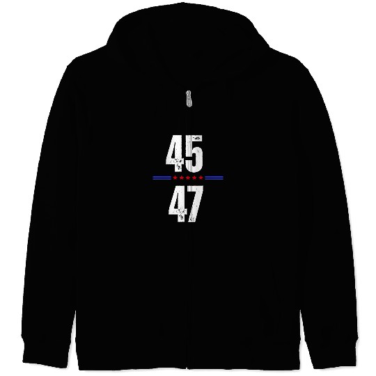 Donald Trump 45 47 President Trump Zip Hoodies