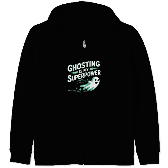 Paranormal Comedy Funny Ghost Humor Lighthearted Zip Hoodies