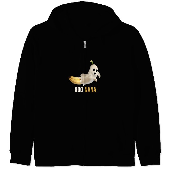 BONANA Boo Ghost Halloween Gift funny banana trend Zip Hoodies