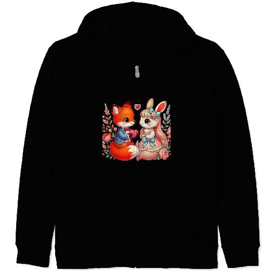 Beautiful couple heartvalentine's day design Zip Hoodies