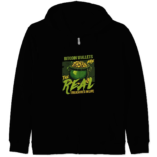 St Patricks Day Bitcoin Wallets The Real Treasures Zip Hoodies