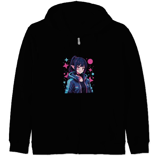 Manga Techwear Harajuku Anime Cyberpunk Zip Hoodies