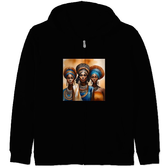 African Woman Portrait C Zip Hoodies