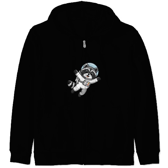 Astro Racoon for Kids Astronaut Zip Hoodies