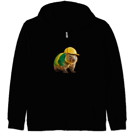 Green and Gold Wombat 2 Zip Hoodies