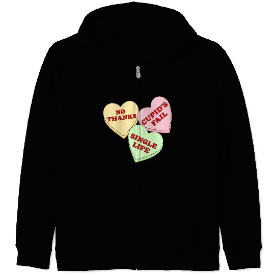 Valentines Candy Hearts Zip Hoodies