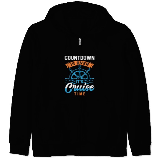 Countdown is Over It s Cruise Time Design Zip Hoodies