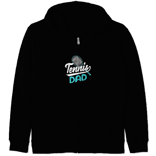 Tennis Dad Proud Enthusiast Graphic Zip Hoodies