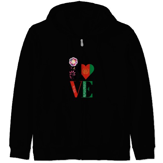 Kabul Store Love Afghanistan Zip Hoodies