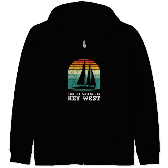 Florida SUNSET SAILING IN KEY-WEST Zip Hoodies