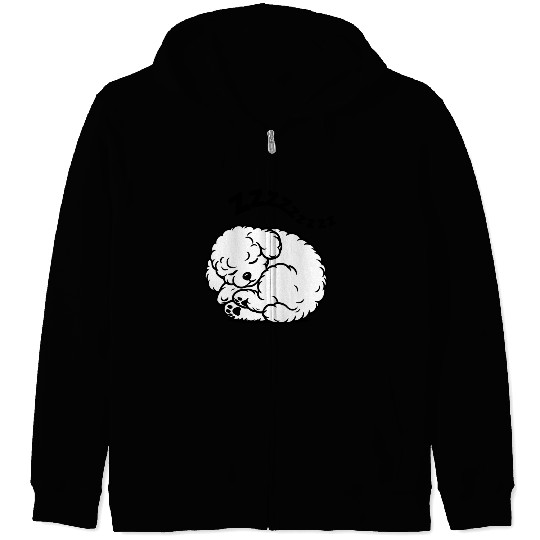 Sleepy Puppy Zzzz - Adorable Bichon Frise Zip Hoodies