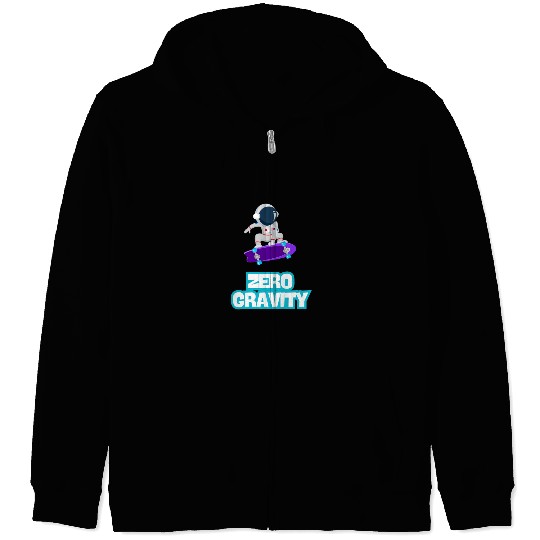 Zero Gravity Skateboarding Astronaut - Funny Skate Zip Hoodies