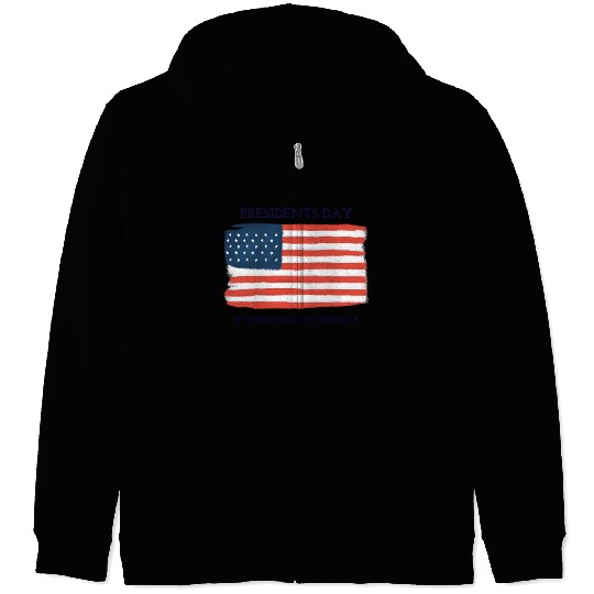 US flag.Presidents Day Zip Hoodies