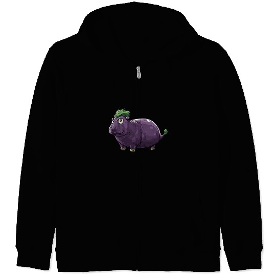 Hip Eggplant Zip Hoodies