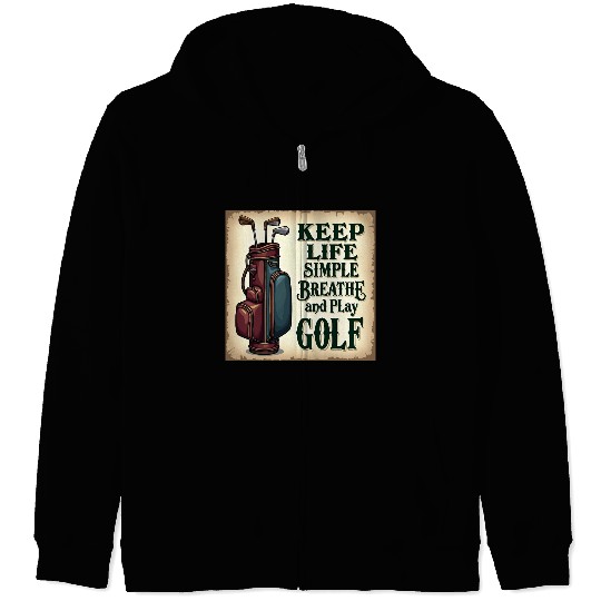 Golf Breath and Play Golf Zip Hoodies