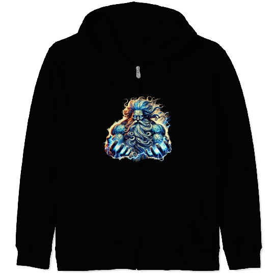 The Greek God Zeus with Lightning Zip Hoodies