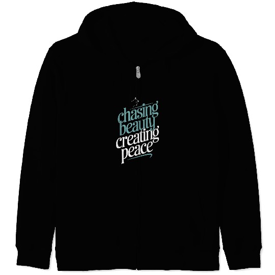 Libra Zodiac Chasing Beauty Creating Peace Zip Hoodies