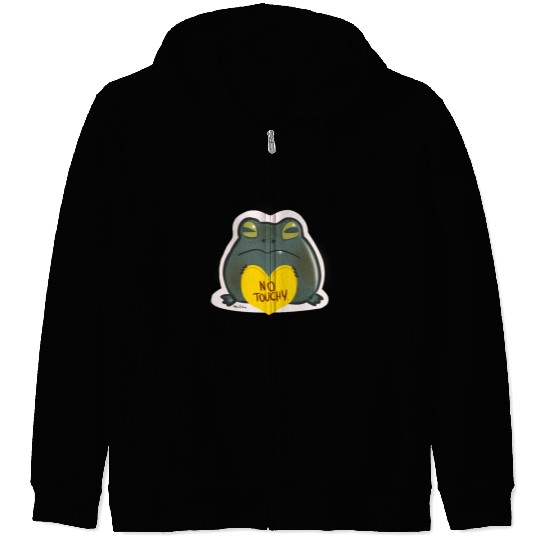 NO Touchy! Grumpy toad. Zip Hoodies