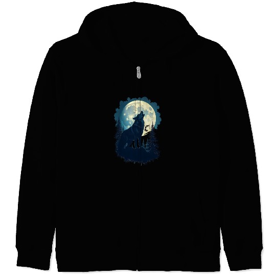 Wolf Zip Hoodies