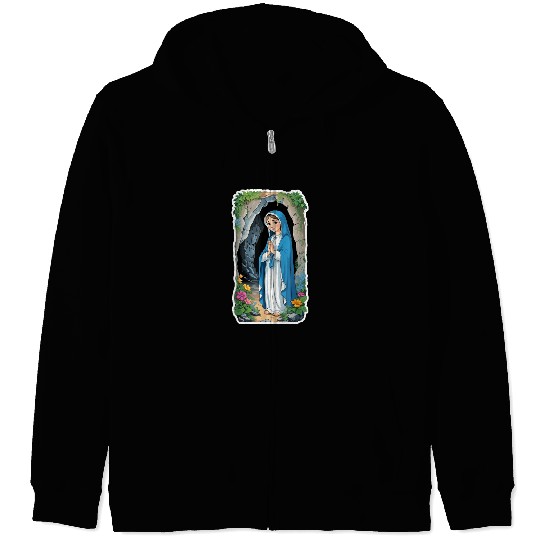 Our Lady of Lourdes St Bernadette Immaculate Mary Zip Hoodies