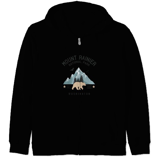 Mount Rainier National Park Est. 1889 Washington Zip Hoodies