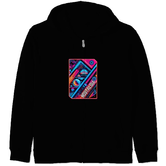 Neon Nostalgia - Vintage vibes Zip Hoodies