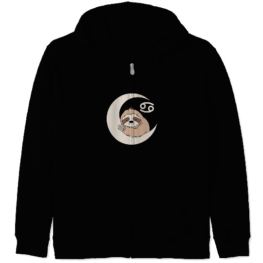 Cancer Zodiac Sloth Embrace the Calmness Zip Hoodies