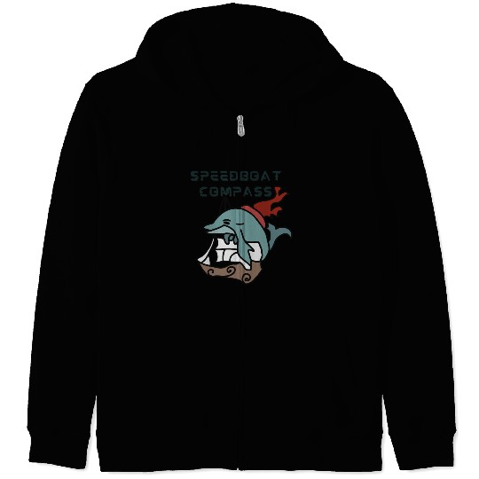 Minimalist Dolphin sailing fast and fun Zip Hoodies
