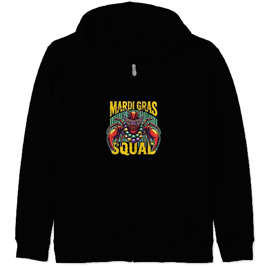 Mardi Gras Crayfish Squad Celebration Zip Hoodies