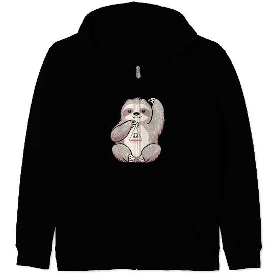 Libra Zodiac Sloth Balancing Symbol Charm Zip Hoodies