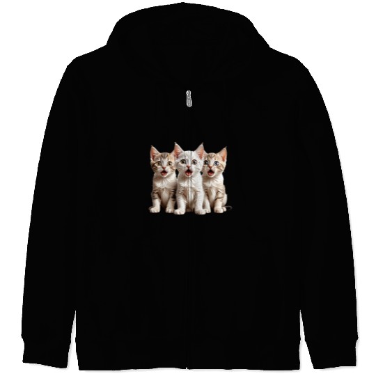 Surprised Kittens Zip Hoodies