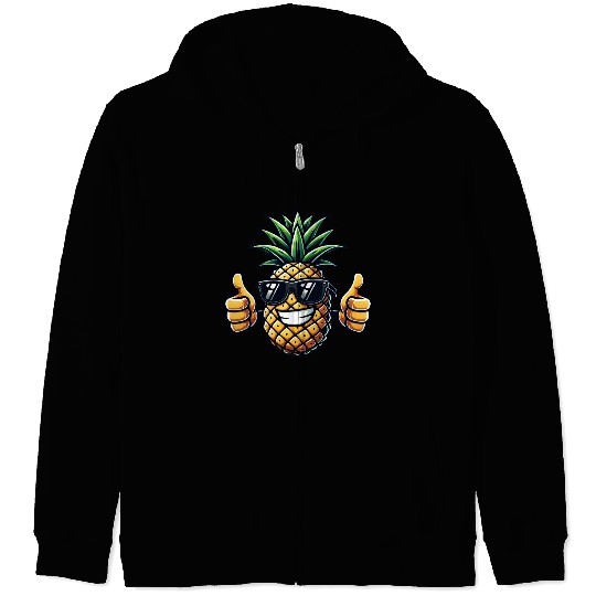 Fruity Pineapple Cool Sunglasses Tropical Fruit Zip Hoodies