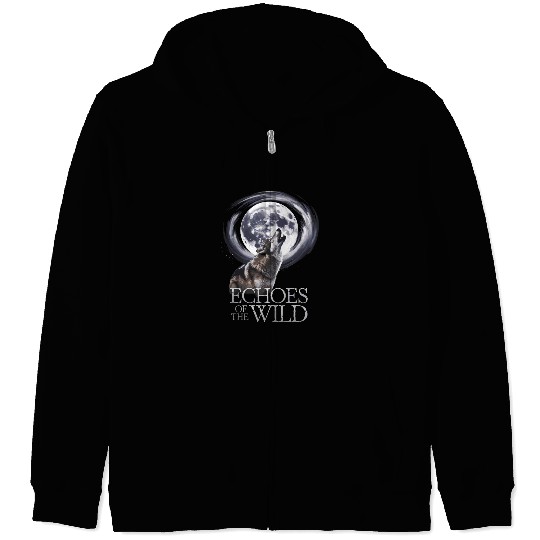 Echoes Of The Wild Howling Wolf Moon Art Zip Hoodies
