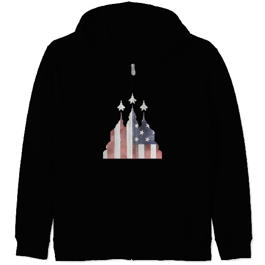 Patriotic Flyby F-22 Raptor Zip Hoodies