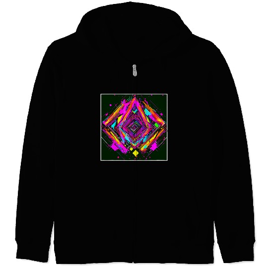 Neon Colors Vintage Party Rave Zip Hoodies