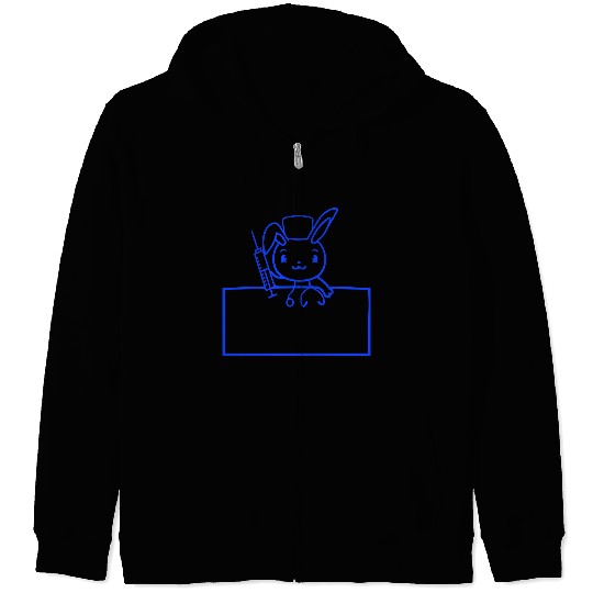 Rabbit Doctor Syringe Nurse Hospital Helping Heal Zip Hoodies
