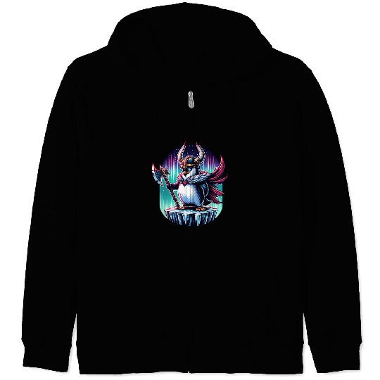 Viking Penguin Warrior Under Northern Lights Zip Hoodies