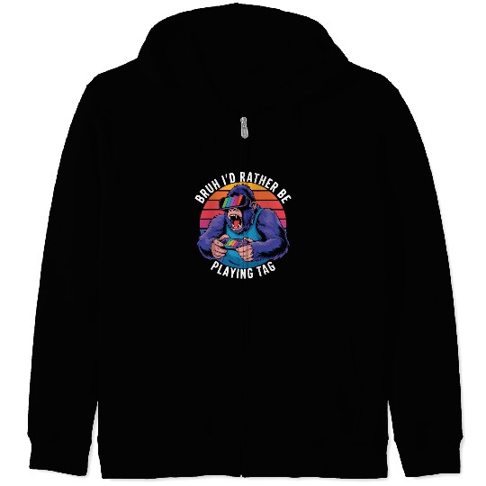 Retro Gamer Ape Zip Hoodies