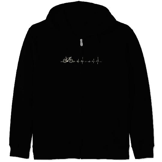 Heartbeat Bike is my life Zip Hoodies