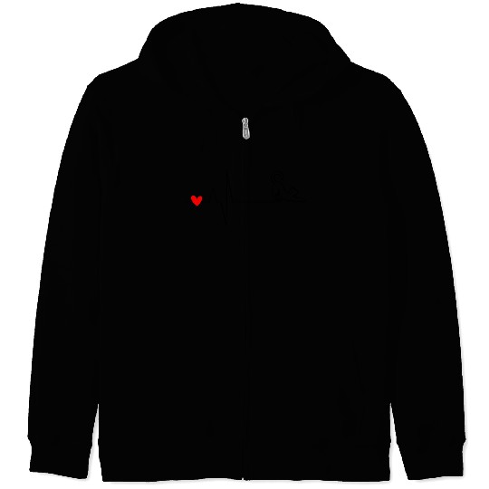 Heartbeat cat yoga Zip Hoodies