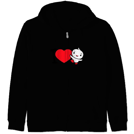 I Love Bird Duck Heart Symbol Happy Sweet Cute Fun Zip Hoodies