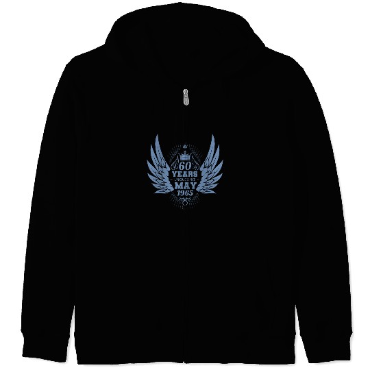 60th birthday angel wings unique since May 1965 Zip Hoodies