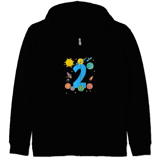 Space Number Two Adventure Fun Birthday Zip Hoodies