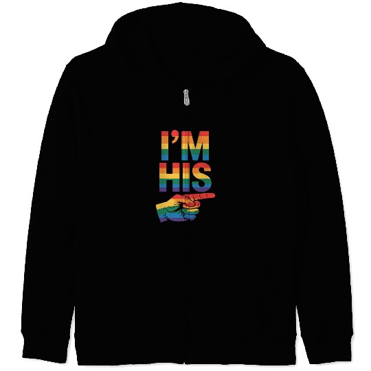 I'm His Gay Couple Matching LGBTQ Pride Zip Hoodies